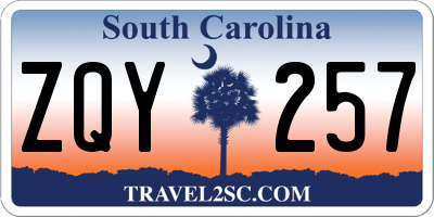 SC license plate ZQY257