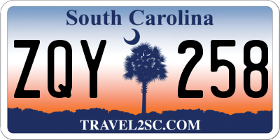 SC license plate ZQY258