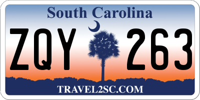 SC license plate ZQY263