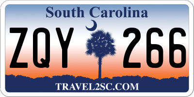 SC license plate ZQY266