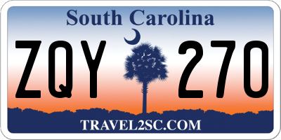 SC license plate ZQY270