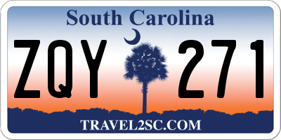 SC license plate ZQY271