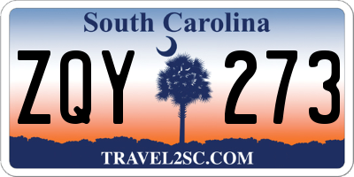 SC license plate ZQY273