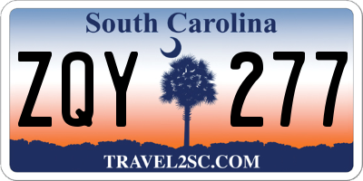 SC license plate ZQY277