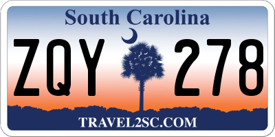 SC license plate ZQY278