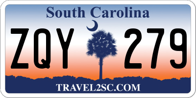 SC license plate ZQY279