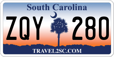 SC license plate ZQY280