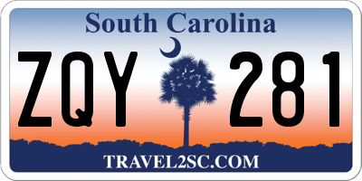 SC license plate ZQY281