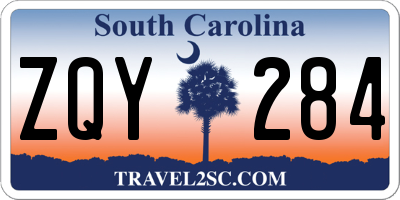 SC license plate ZQY284