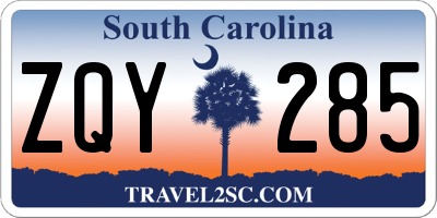 SC license plate ZQY285