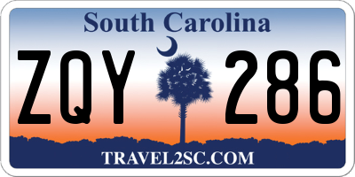 SC license plate ZQY286