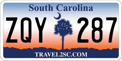 SC license plate ZQY287