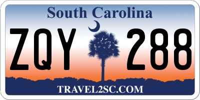 SC license plate ZQY288