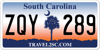 SC license plate ZQY289