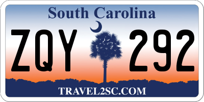 SC license plate ZQY292
