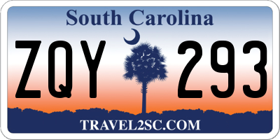 SC license plate ZQY293