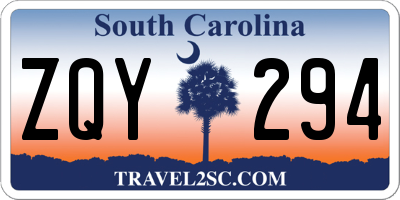 SC license plate ZQY294