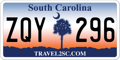 SC license plate ZQY296
