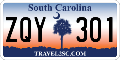 SC license plate ZQY301