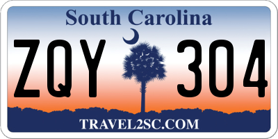 SC license plate ZQY304