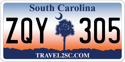 SC license plate ZQY305