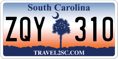 SC license plate ZQY310