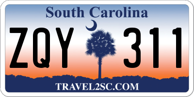 SC license plate ZQY311