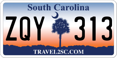 SC license plate ZQY313