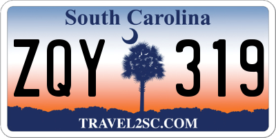 SC license plate ZQY319