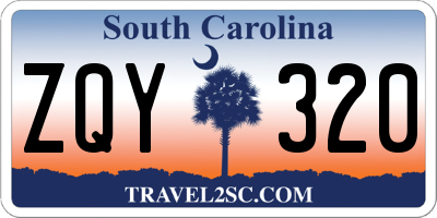 SC license plate ZQY320