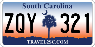 SC license plate ZQY321