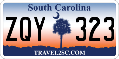 SC license plate ZQY323