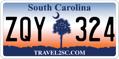 SC license plate ZQY324