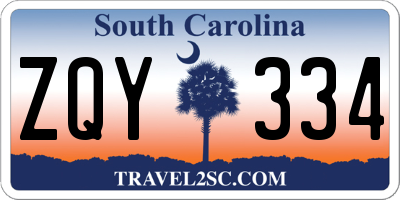 SC license plate ZQY334