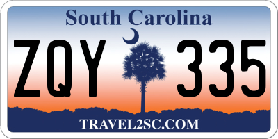 SC license plate ZQY335