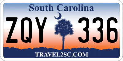 SC license plate ZQY336