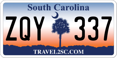 SC license plate ZQY337