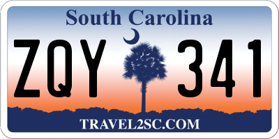 SC license plate ZQY341