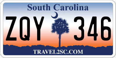 SC license plate ZQY346