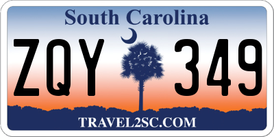 SC license plate ZQY349