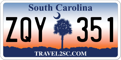 SC license plate ZQY351