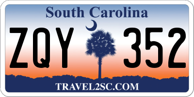 SC license plate ZQY352