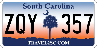 SC license plate ZQY357
