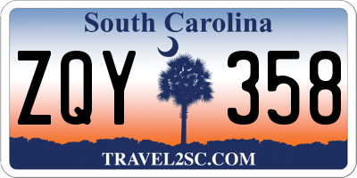 SC license plate ZQY358