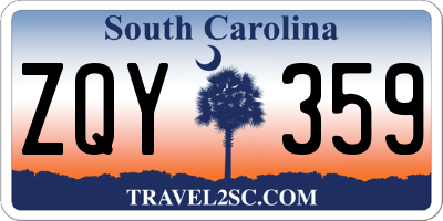 SC license plate ZQY359