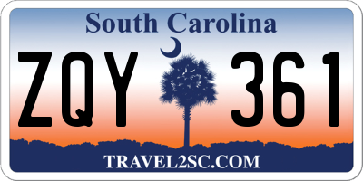 SC license plate ZQY361