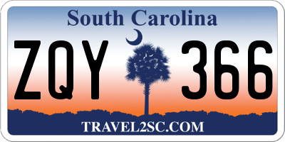SC license plate ZQY366