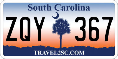 SC license plate ZQY367