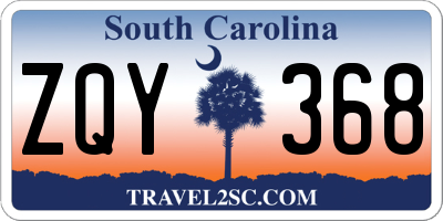 SC license plate ZQY368