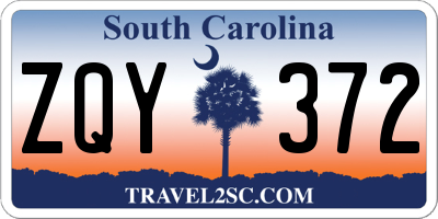 SC license plate ZQY372